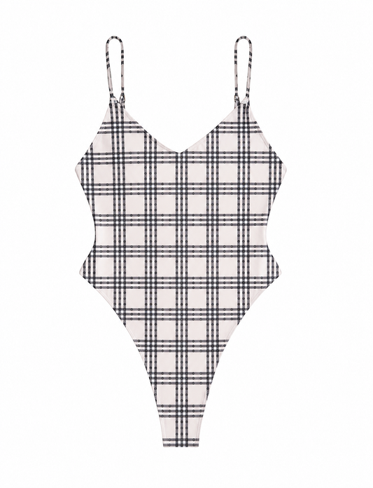 Butterfly Check Print Iconic Swimsuit